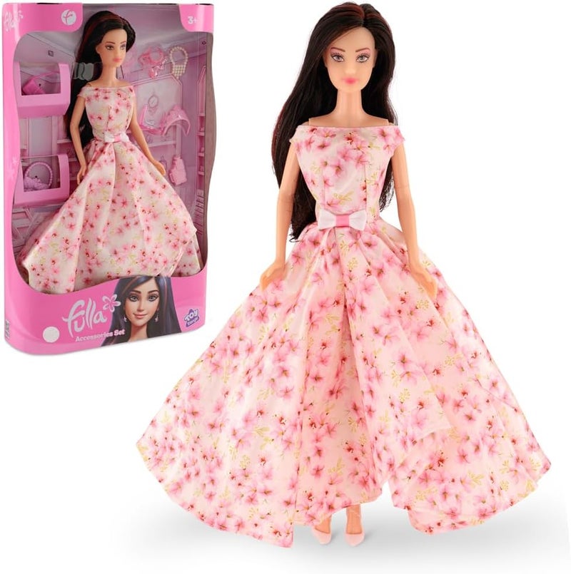 Fulla Fashion Doll with Dress-Up Accessories Includes Glasses, Crown Bag, Hair Tools, Shoes and Necklace & Creative Outfit Play for Girls – Fun Gift for Styling and Doll Lovers - Image 1